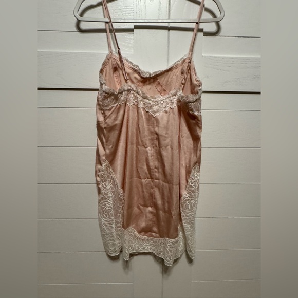 Intimately Free Pink White Chemise with Lace Trim - Picture 2 of 3